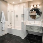 Bathrooms With Dark Tile Floors